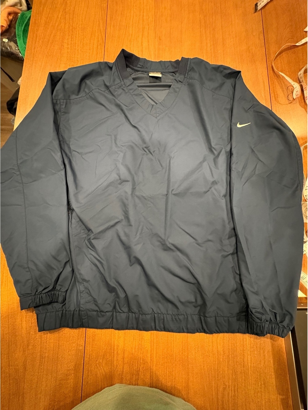 Nike Navy Blue Pullover Windbreaker Jacket with Zippered Pockets